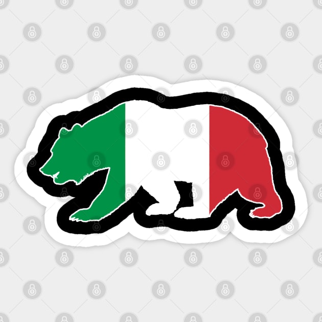 Italian Brown Bear Italy Flag Italia Italiano Gift Sticker by E